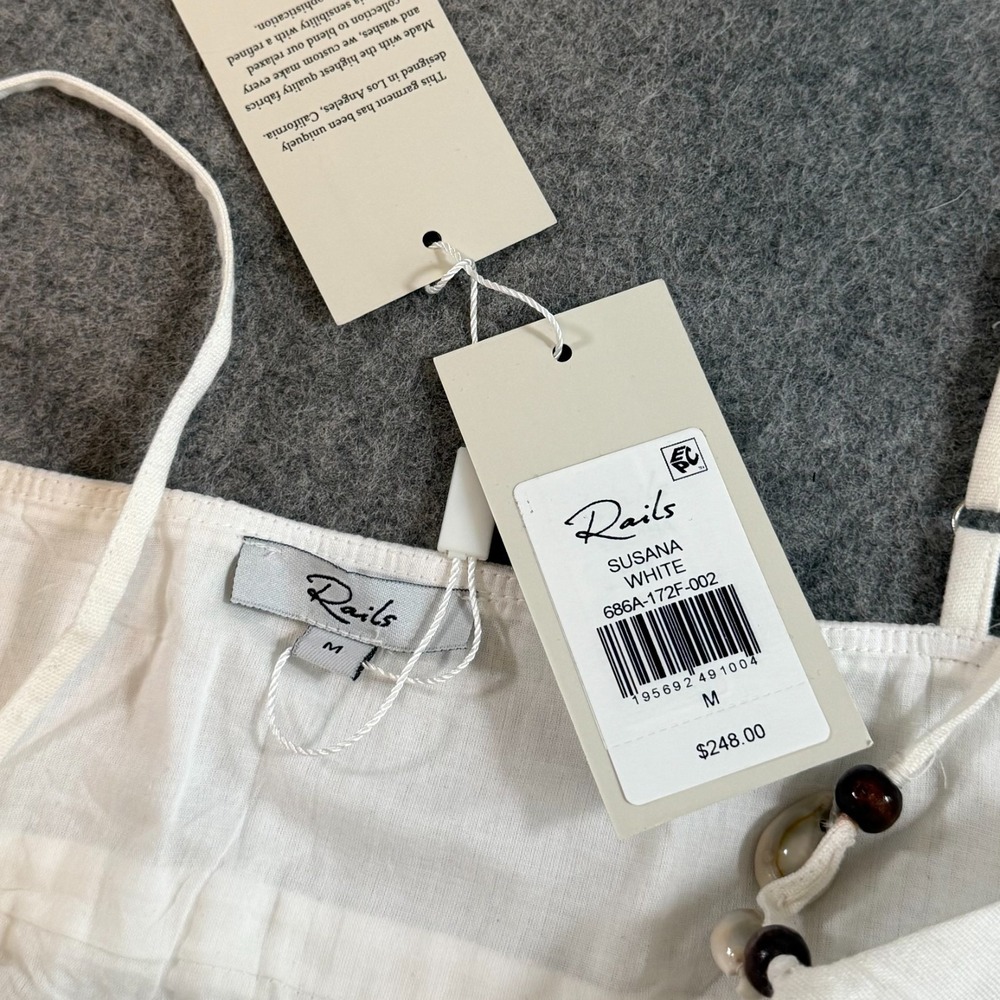 Rails White Sleeveless Eyelet Hem Cotton Dress - Picture 4 of 6